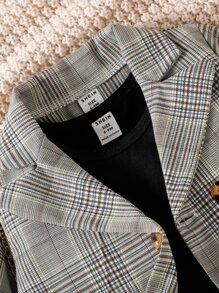 SHEIN Baby Mädchen Kariert Blazer & Tank Top & Shorts Set, Weihnachten Mädchen Blazer Set