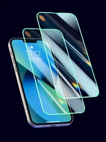 2pcs Green Air Bubble Glow-In-The-Dark Apple Logo Tempered Glass Screen Protector Compatible With Iphone All Models: X/XR/13/14Pro/15/15PROMAX/16/16Pro/16Promax/16Plus Gift For Birthday, Family, Friends Phone Screen Protector, Phone Accessories Waterproof Shockproof Anti-Fall Anti-Fall Scratch Resistant Anti-Fingerprint Full Cover