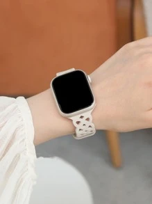 1pc Women Hollow Out Lovely Silicone Watchband Compatible With Apple Watch Band Compatible With Apple Watch 42mm 38mm 40mm 41mm 44mm 45mm 46mm 49mm Fashion Smart Watch Replacement Apple Watch Strap For Series Ultra2 Ultra SE2 SE 10 9 8 7 6 5 4 3 2 1 As A Gift For Students Returning To School