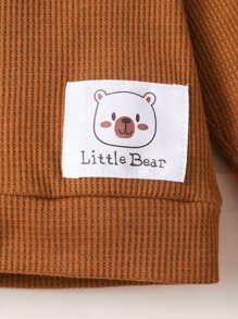 男婴童熊和字母貼布插肩袖衛衣和衛褲