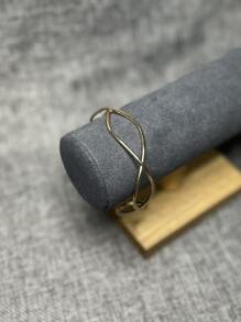 Hollow Out Cuff Bangle - Yellow Gold - View 3