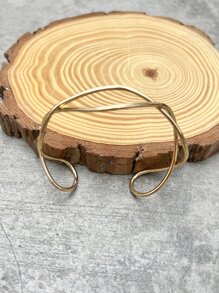 Hollow Out Cuff Bangle - Yellow Gold - View 5