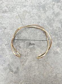 Hollow Out Cuff Bangle - Yellow Gold - View 6