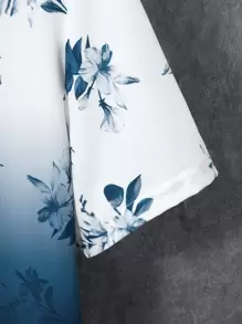 Manfinity RSRT Men Floral Print Ombre Shirt Without Tee - Blue and White - View 4
