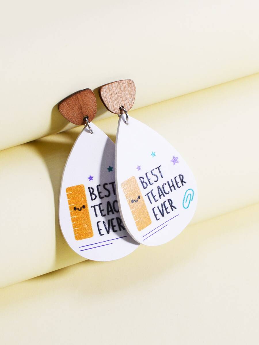 Hoa tai hình giọt nước hình chữ cái - Nhiều màu - Xem 1