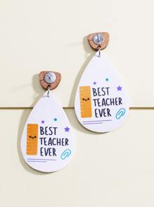 Hoa tai hình giọt nước hình chữ cái - Nhiều màu - Xem 2