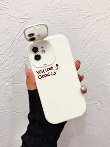 Ốp Điện Thoại Họa Tiết Chữ Có Gương Vô Hình Tương Thích Với IPhone 11,IPhone 13,IPhone 14 Pro Max - Màu be - Xem 1