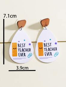 Hoa tai hình giọt nước hình chữ cái - Nhiều màu - Xem 3