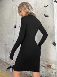 ROMWE PUNK Đầm Lễ Các Thánh Giải trí - màu đen - Xem 2