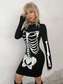 ROMWE PUNK Đầm Lễ Các Thánh Giải trí - màu đen - Xem 6