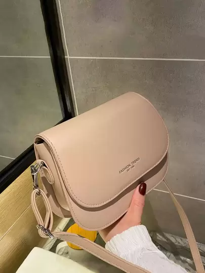 Yogodlns Stylish PU Leather Crossbody Bag Solid Color Flap Shoulder Bag Perfect Sling Bag for Daily Use Waterproof,Lightweight,Business Casual Mini Letter Graphic Flap Saddle Bag For Teen Girls Women College Students,Rookies & White-collar Workers Perfect for Office,College,Work ,Business,Commute