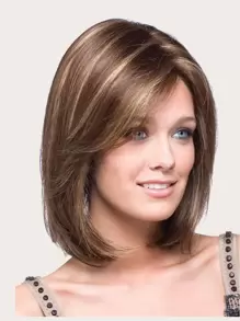 Pelucas sintéticas resistentes al calor de varios colores, cabello liso, con máquina fabricada, de uso diario para mujeres, disfraz, de apariencia natural, de buena calidad y suave material sintético