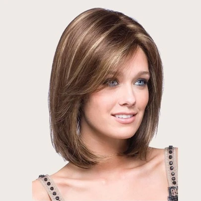 合成耐热假发多色直发全机器制造日常用于女性角色扮演自然外观优质合成柔软假发