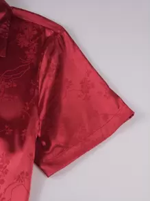 Manfinity Homme 男士花卉圖案提花襯衫