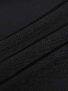 Manfinity Campus Court Men Letter Graphic Striped Trim Drawstring Waist Shorts Basketball Chicago Plain Black - Black - View 3