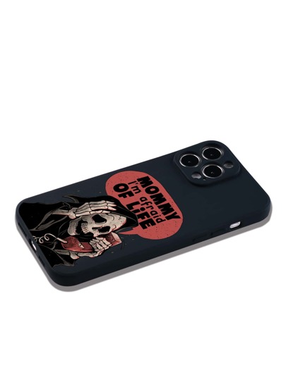 Eduely Letter & Skull Pattern Phone Case