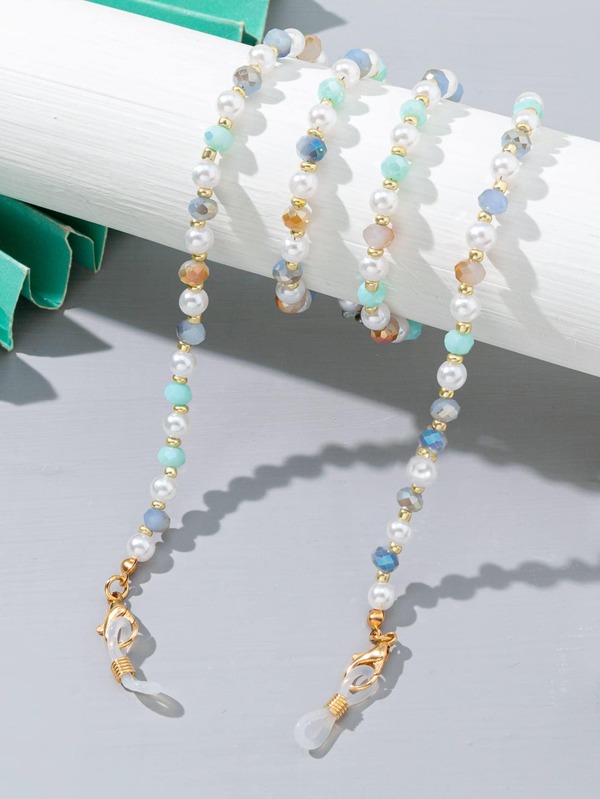 1 pezzo Catena per occhiali da donna in stile boho, accessori per occhiali con decorazioni in perle finte di alta qualità