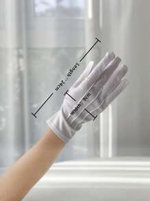 Plain Pleated Gloves Halloween Accessories Winter Gloves - White - View 4