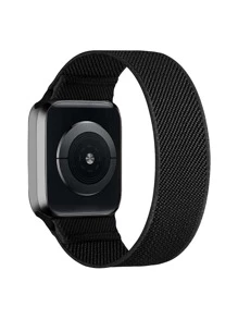 Stretchy Nylon Solo Loop Compatible With Apple Watch Band 38mm 40mm 41mm 42mm 44mm 45mm 46MM 49mm Women Men,Soft Nylon Elastic Braided Strap Wristband Compatible With Apple Watch Series SE Ultra 11 10 9 8 7 6 5 4 3 2 1 As A Gift For Students Returning To School - Black - View 1