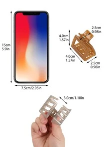 4pcs Mini Casual Versatile Jelly Color Hair Claw Clips, Sweet & Cute, 1.6 Inch Square Small Hair Claws For Ponytail Fall Winter Hair Clip Hair Accessories For Women For Vacation Outfits Woman - Multicolor - View 2