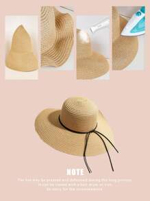 Minimalist Straw Hat - Khaki - View 4