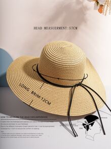 Minimalist Straw Hat - Khaki - View 5
