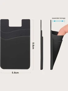 Silicone Adhesive Card Holder Bag - Black - View 3