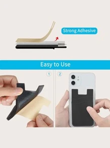 Silicone Adhesive Card Holder Bag - Black - View 4
