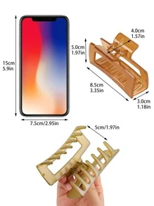 4pcs Minimalist Hair Claw - Multicolor - View 5