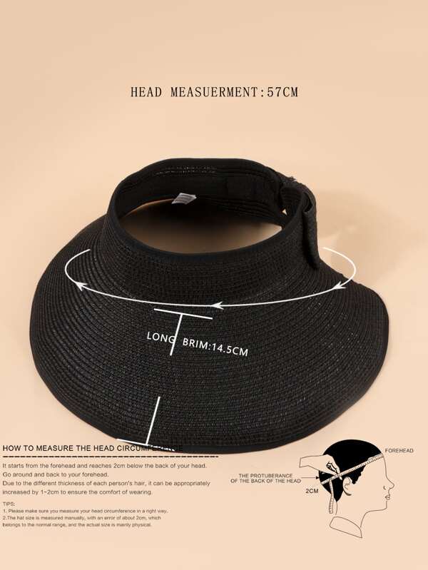 Bow Knot Decor Visor Hat SHEIN USA