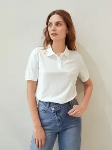 MOTF PREMIUM RELAXED FIT POLO TOP - White - View 7