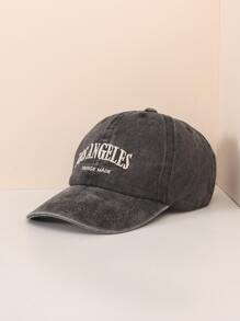 Y2k Unisex Embroidered Letter 'los Angeles' Washed Sun Protection Breathable Baseball Cap, Suitable For Daily Casual Wear Street - Black - View 2