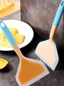 1入組矽膠廚具炊具鍋鏟牛肉肉雞蛋廚房刮刀寬比薩餅烹飪工具鏟不粘鍋鏟 - 彩色 - 查看 3