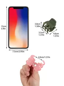4个迷你哑光棕色三爪发夹，尺寸1.4英寸，可爱马尾辫发圈，清爽夏季发饰，秋冬季发夹，适合女性度假装扮，旅行、生日等场合。 - 彩色 - 查看 4