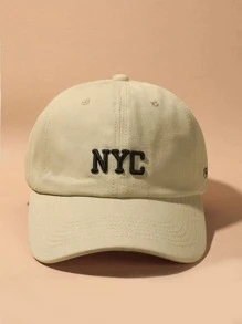 1pc Unisex Y2k Style Nyc Baseball Cap, Sun Protection, Suitable For Outdoor Sports And Daily Commute - Khaki - View 1