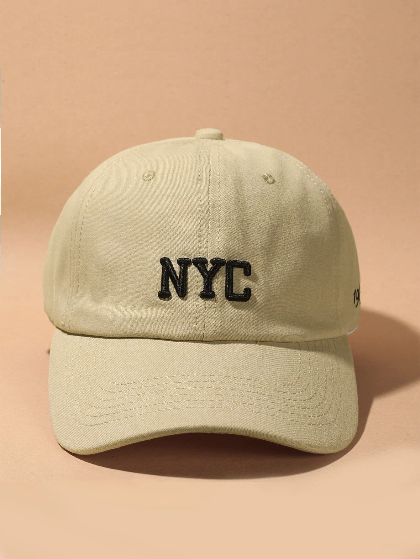1pc Unisex Y2k Style Nyc Baseball Cap, Sun Protection, Suitable For Outdoor Sports And Daily Commute - Khaki - View 1