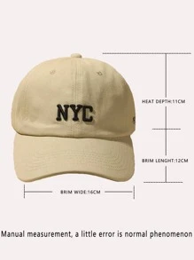 1pc Unisex Y2k Style Nyc Baseball Cap, Sun Protection, Suitable For Outdoor Sports And Daily Commute - Khaki - View 4
