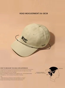 1pc Unisex Y2k Style Nyc Baseball Cap, Sun Protection, Suitable For Outdoor Sports And Daily Commute - Khaki - View 5
