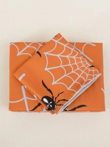 Halloween Spider Pattern Duvet Cover Set Without Filler - Multicolor - View 3