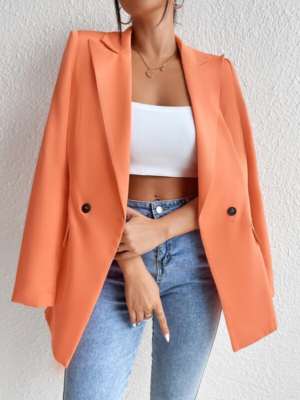 SHEIN Privé Double Button Lapel Collar Blazer SHEIN USA