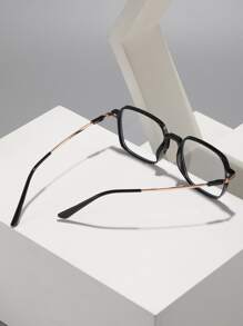 Square Frame Eyeglasses Clear Glasses Accessories - Black - View 4