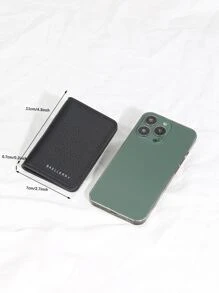 Baellerry 男士荔枝紋印字圖案信用卡夾輕便攜帶身份證信用卡白領工作者男士度假周年慶生日禮物配件禮品