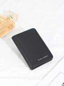 Baellerry 男士荔枝紋印字圖案信用卡夾輕便攜帶身份證信用卡白領工作者男士度假周年慶生日禮物配件禮品