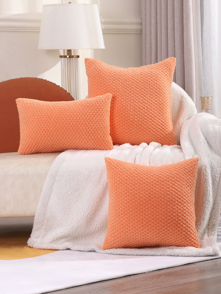 1入組素色靠墊套不附帶墊芯 - 橘色 - 查看 1