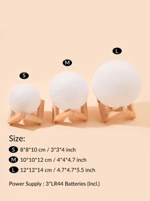 1 luz de decoración con diseño de luna con base, luz de luna blanca fría para decoración del hogar - Blanco - Ver 6