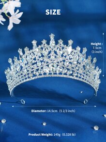 Băng đô trang trí cô dâu Rhinestone - Bạc - Xem 4