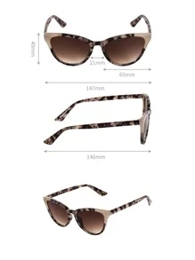 猫眼时尚眼镜 波西米亚风 女士夏季礼物 适合夏季海滩度假、户外、旅行 - 棕色 - 查看 5