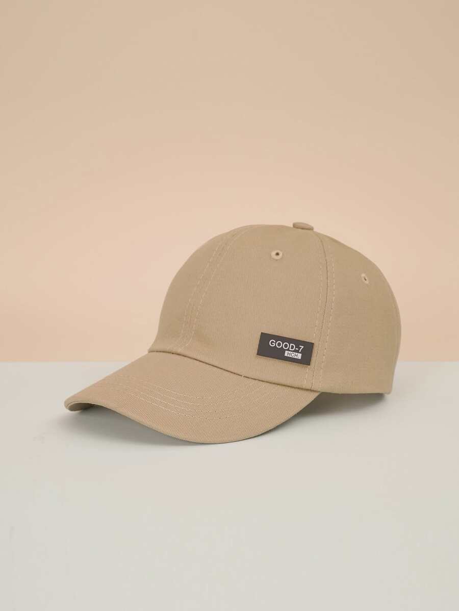 Mũ vải Unisex 1 chiếc có miếng da PU, chống nắng, thoáng khí, phong cách thời trang Y2k, thích hợp cho mùa xuân thu mặc hàng ngày và các hoạt động ngoài trời - Màu Khaki - Xem 1