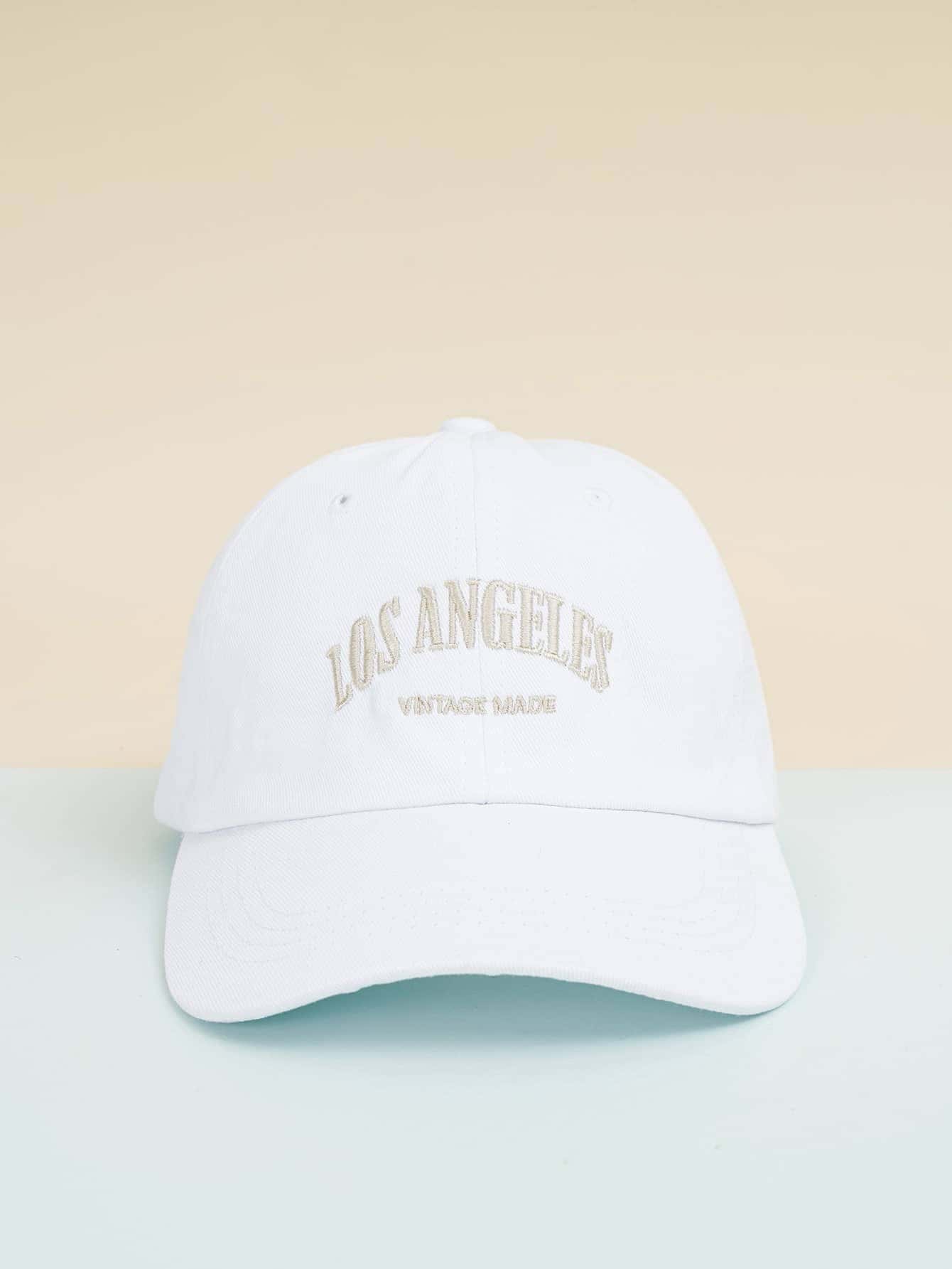 "Thư thêu Unisex Y2k" "Los Angeles"" Mũ bóng chày đã giặt chống nắng, thoáng khí và phong cách cho trang phục thường ngày hàng ngày" Street - trắng - Xem 1