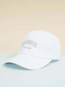"Y2k Unisex Embroidered Letter ""Los Angeles"" Sun Protection Washed Baseball Cap, Breathable And Stylish For Daily Casual Wear" Street - White - View 2